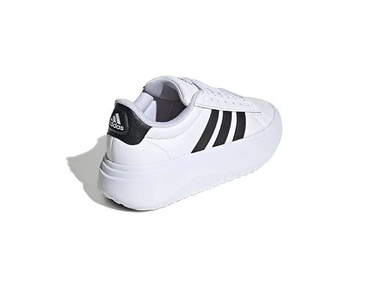 Zapatilla Adidas Grand Court Plataforma Cuero Mujer Blanco