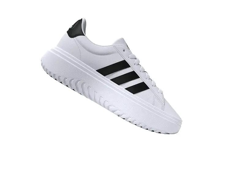 Zapatilla Adidas Grand Court Plataforma Cuero Mujer Blanco
