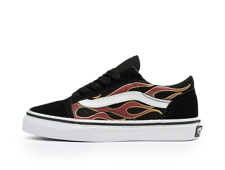 Zapatilla Vans Old Skool (Glossy Flame) Junior Negro
