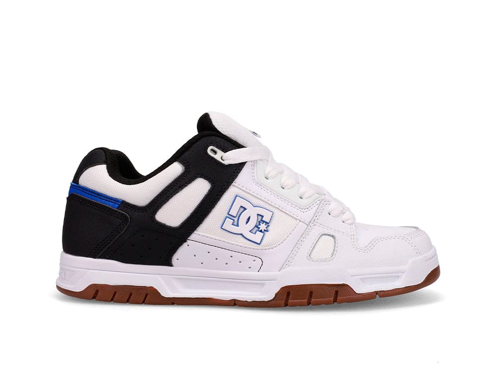 Zapatilla Dc Stag Hombre Blanco Negro Suela Blanco Gum