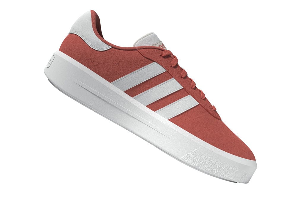 Zapatilla Adidas Court Plataforma Suede Mujer Coral - Blanco